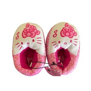 NEW Hello Kitty Girls Slippers L (11/12) Pink & White Fleece Gift